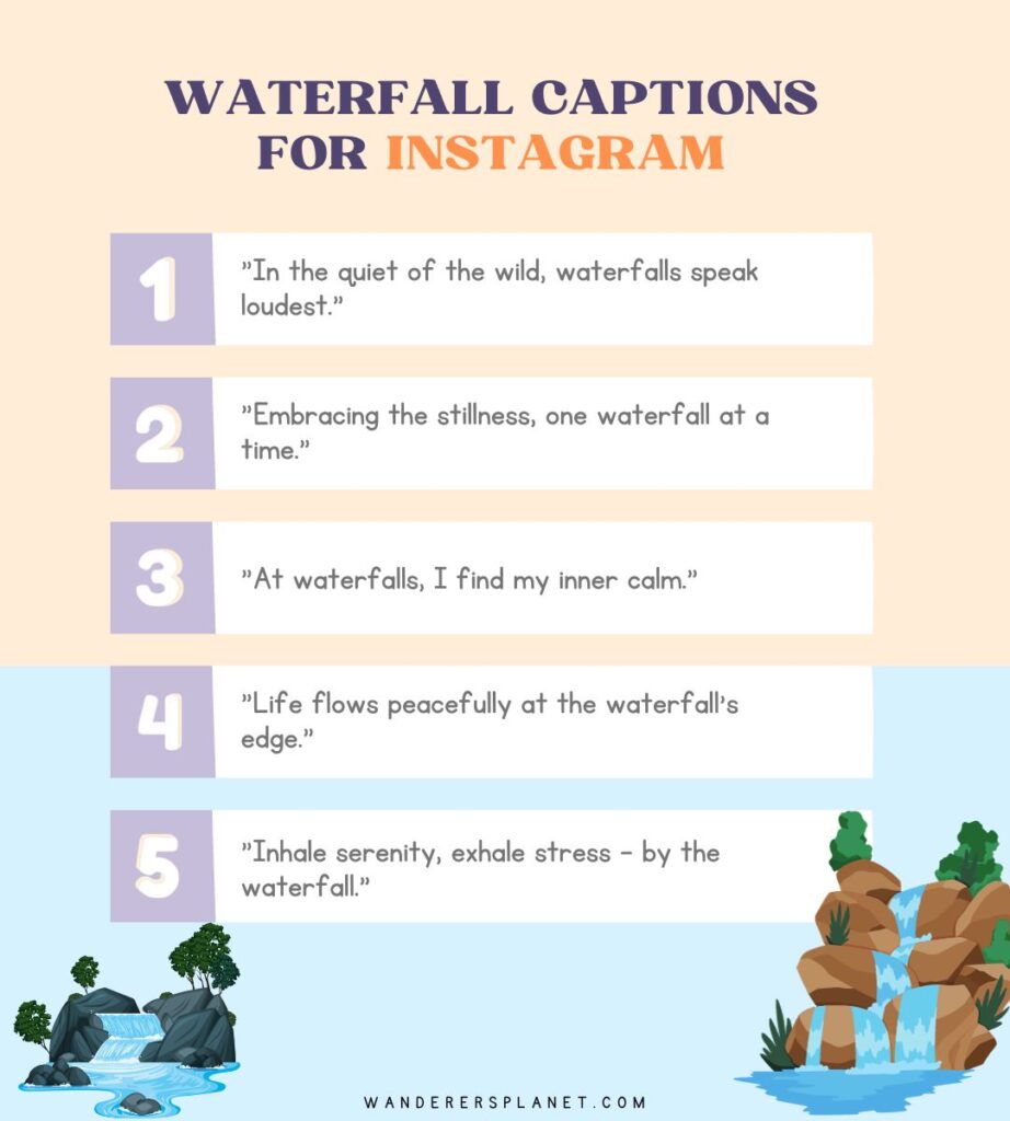 Waterfall Captions for Instagram